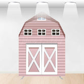 Lofaris Rustic Pink Farm House Barn Door Arch Party Backdrop
